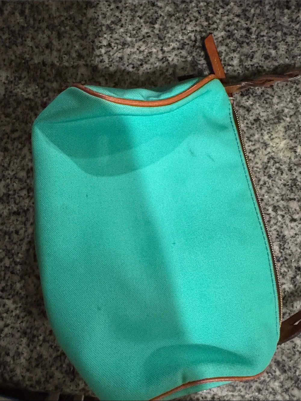 Dooney and bourke Turquoise Shoulder Bag with Brown Trim and Strap